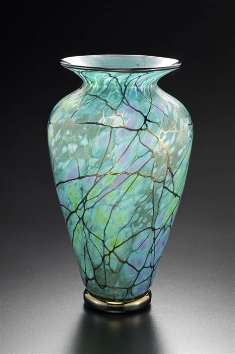 Serenity Vase By David Lindsay Golden Ribbons Dance Across This