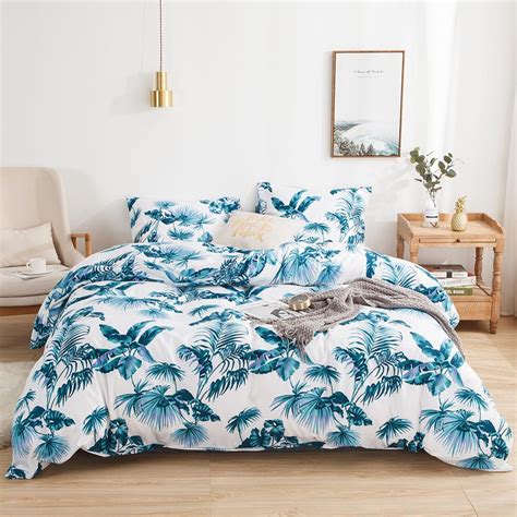 Blue And White Duvet Cover Set With 2 Pillow Sham American