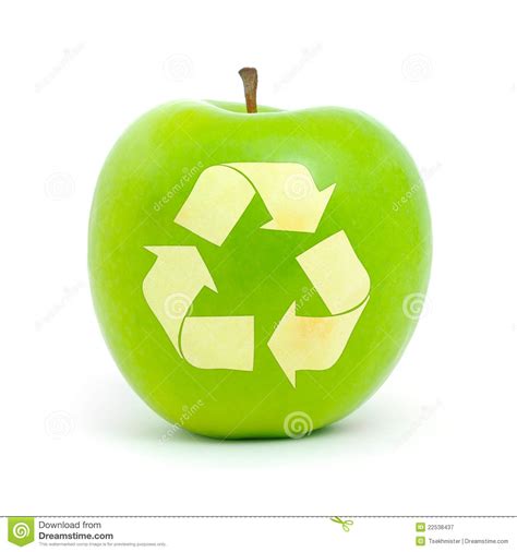 green apple   recycle symbol stock image image  green food