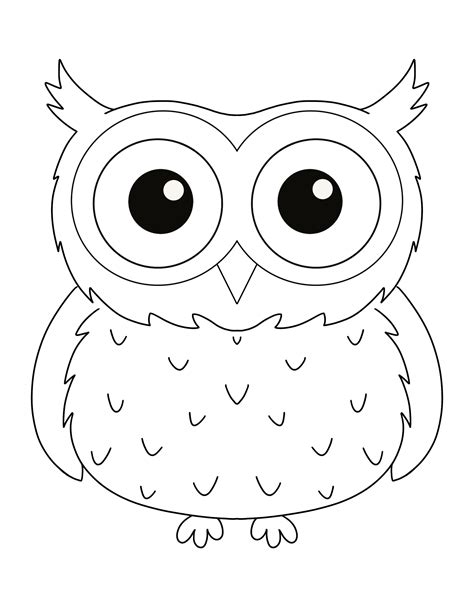 cute owl coloring page  kids digital  full page etsy