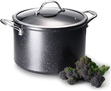 procook professional granite  stick stock pot  lid cm  large induction pan