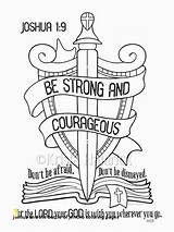 Coloring Joshua Pages Bible Sunday School Strong Courageous Color Land Promised Caleb Kids Trust Church Journaling Jericho Sheets Verses Activity sketch template