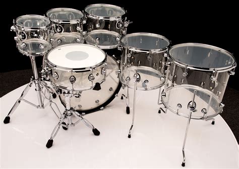 dw acrylic design series drum  pc set clear