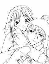Pages Coloring Couple Emo Getcolorings Anime Cute sketch template