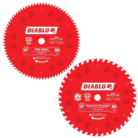 Diablo 12 In X 44 Tooth General Purpose And 12 In X 80 Tooth Fine
