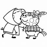Peppa Pig Coloring Drawing Da Pages Colorare sketch template