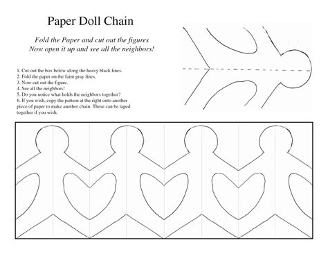 images  printable paper chain people template paper doll