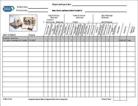 fundraiser order form fundraising order form order form template