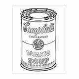 Coloring Soup Campbell Template Pages sketch template