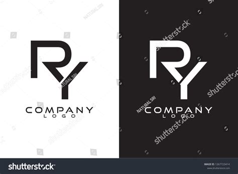 initial letter ry yr logo template stock vector royalty
