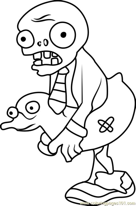 ducky tube zombie coloring page  kids  plants  zombies