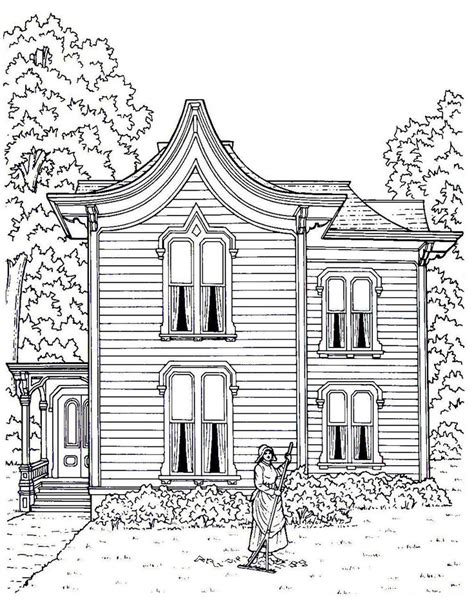 victorian houses coloring book pages images  pinterest