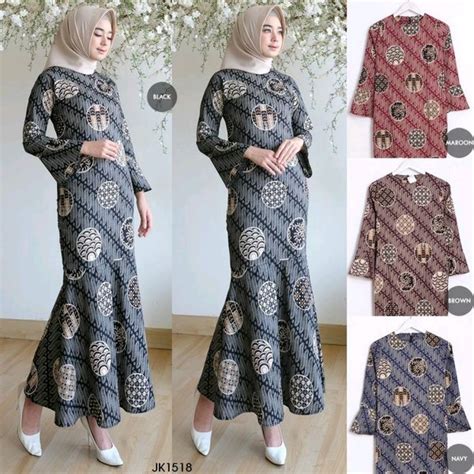 Jual Baju Gamis Wanita Maidia Batik Dress Muslim Gamis