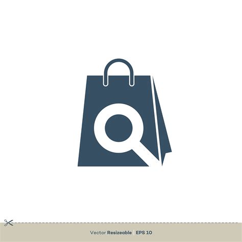 shopping bag magnifying glass icon logo template illustration design