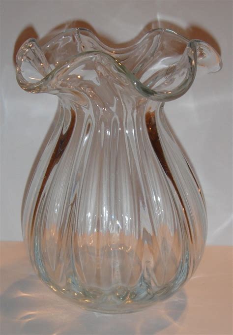 Vintage Clear Glass Barclay Flower Vase From Two S Company Hand Blown