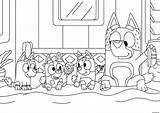 Bluey Verandah Colouring Chiots Visited sketch template