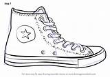 Converse Shoe Draw Drawing Step Shoes Objects Drawingtutorials101 Everyday Tutorial Kids Tutorials Vans Haute sketch template