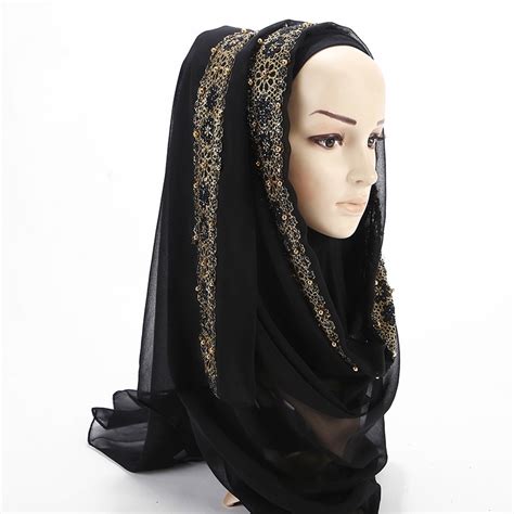 muslim ladies chiffon hijab scarf party wedding hijabs shawl beautiful