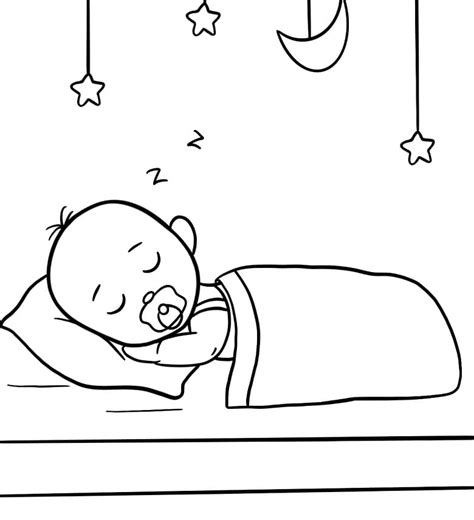 baby boy  sleeping coloring page  printable coloring pages  kids