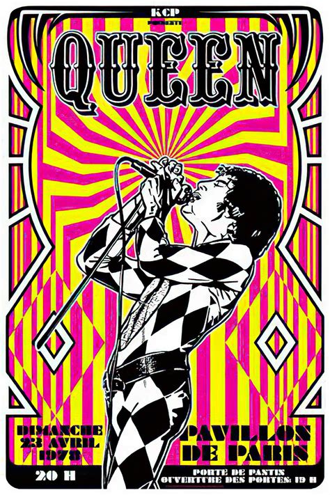 queen vintage paris concert rock poster etsy   vintage  posters rock posters