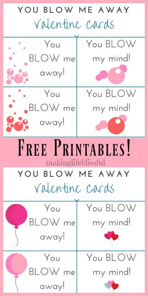 blow  mind printable valentines  kids making life blissful