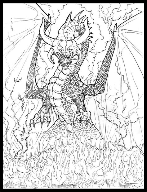 realistic fire dragon coloring pages coloring pages