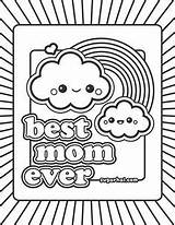 Coloring Mom Pages Ever Kawaii Printable Birthday Happy Thank Sheets Cute Dad Colouring Mothers Mother Drawing Color Print Food Sugarhai sketch template