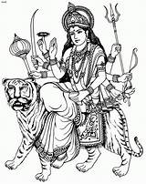 Durga Maa Devi Coloring Sketch Hindu Ji Puja Hinduism Saraswati sketch template