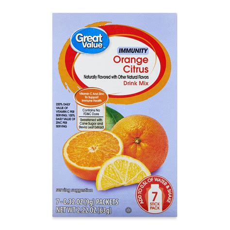 great  orange citrus immunity drink mix  oz  count walmartcom