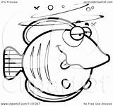 Butterflyfish Drunk Clipart Cartoon Outlined Coloring Vector Cory Thoman Royalty Clipartof sketch template