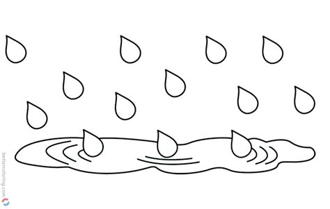 raindrop coloring pages water puddle  printable coloring pages