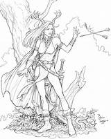 Mage Coloring Deviantart Adult Woodland Fantasy Character Pages Drawings Colouring Staino Female Drawing Coloriage Dessin Sheets Dungeons Dragons Manga Line sketch template