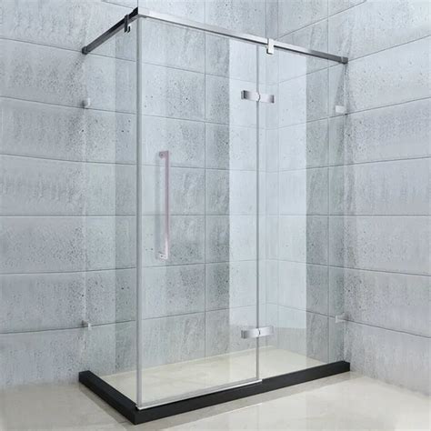 stainless steel square handle shower glass sliding door interior