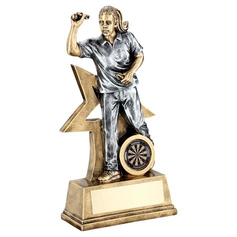 darts statue trophy female dart throwing trophy darts player trophy