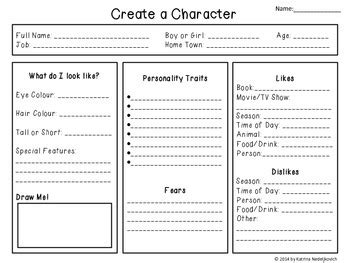 character outline  katrina hord teachers pay teachers