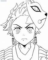 Demon Slayer Coloriage Kamado Tanjiro Mask Yaiba Kimetsu Nezuko Inosuke Démon Tangiro Shinobu sketch template