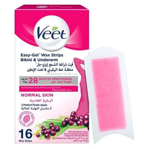 buy veet easy gel wax strips  bikini  underarm white  pcs  shop beauty