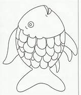 Fish Rainbow Template Library Coloring Clipart Pages Clip sketch template