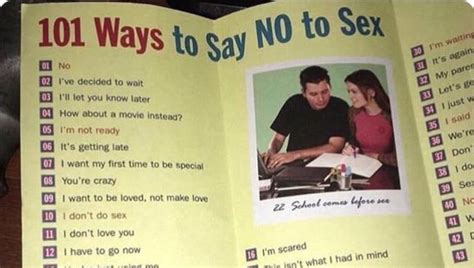 this pamphlet of 101 ways to say no to sex is the only thing that matters