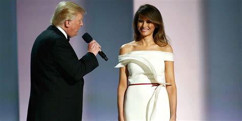 Melania Trump Wears White Hervé Pierre Dress To