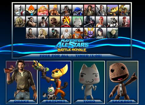 playstation  stars battle royale roster   pacduck  deviantart