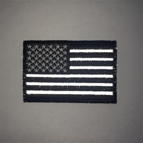 black white reflective american  flag patch flag patches