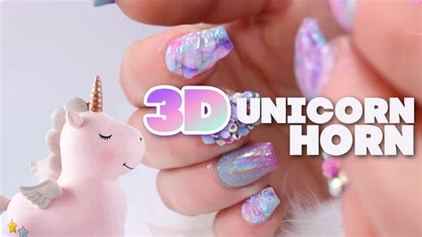 unicorn horn acrylic nails step  step youtube