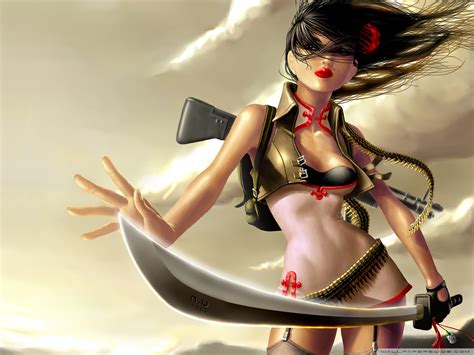 sexy warrior girl ultra hd desktop background wallpaper