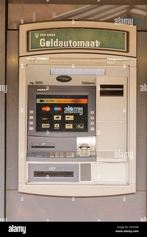 abn amro geldautomaat cash machine stock photo alamy