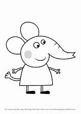 Pig Peppa Elephant Drawingtutorials101 sketch template