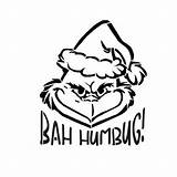 Grinch Humbug Bah Stencil Christmas Mylar Mil Reusable Clear Pattern sketch template