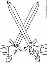 Crossed Swords Coloring Pages Kids sketch template