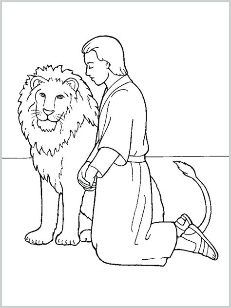 coloring page  daniel   lions den daniel   lions