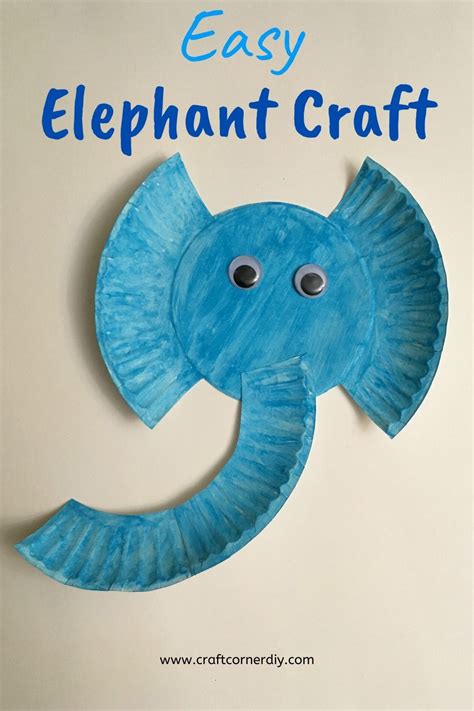 paper plate elephant craft  kids craft corner diy animal crafts
